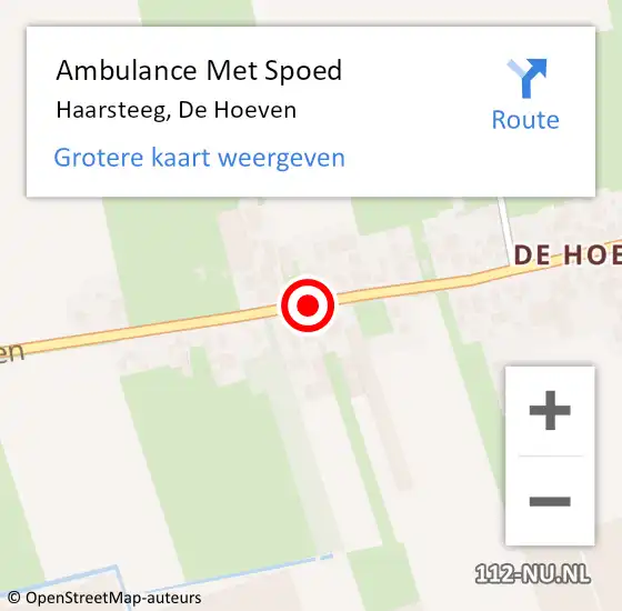 Locatie op kaart van de 112 melding: Ambulance Met Spoed Naar Haarsteeg, De Hoeven op 26 juli 2019 17:17