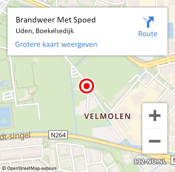 Locatie op kaart van de 112 melding: Brandweer Met Spoed Naar Uden, Boekelsedijk op 26 juli 2019 19:00