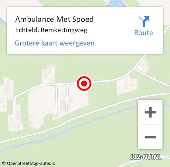 Locatie op kaart van de 112 melding: Ambulance Met Spoed Naar Echteld, Remkettingweg op 26 juli 2019 19:38