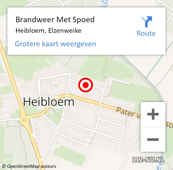 Locatie op kaart van de 112 melding: Brandweer Met Spoed Naar Heibloem, Elzenweike op 26 juli 2019 19:50