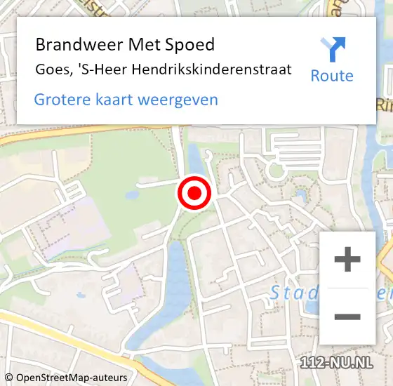 Locatie op kaart van de 112 melding: Brandweer Met Spoed Naar Goes, 'S-Heer Hendrikskinderenstraat op 26 juli 2019 20:56