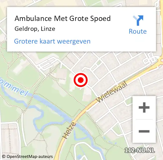 Locatie op kaart van de 112 melding: Ambulance Met Grote Spoed Naar Geldrop, Linze op 26 juli 2019 21:47