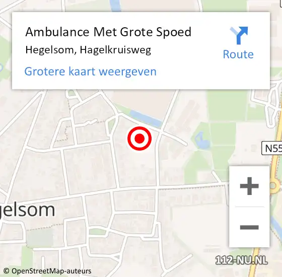 Locatie op kaart van de 112 melding: Ambulance Met Grote Spoed Naar Hegelsom, Hagelkruisweg op 8 april 2014 20:00