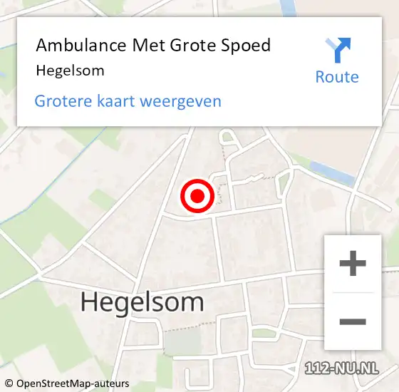 Locatie op kaart van de 112 melding: Ambulance Met Grote Spoed Naar Hegelsom op 26 juli 2019 23:26