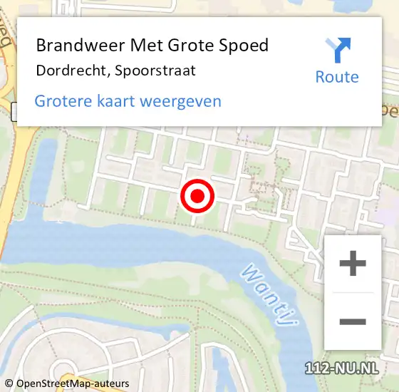 Locatie op kaart van de 112 melding: Brandweer Met Grote Spoed Naar Dordrecht, Spoorstraat op 27 juli 2019 04:02