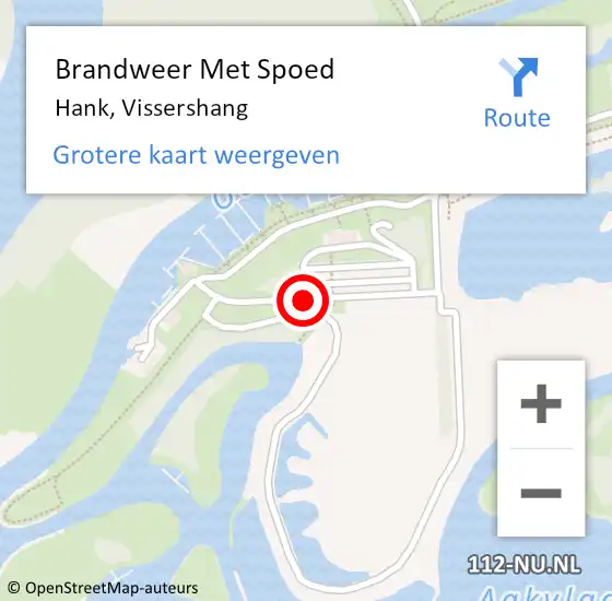 Locatie op kaart van de 112 melding: Brandweer Met Spoed Naar Hank, Vissershang op 27 juli 2019 06:09