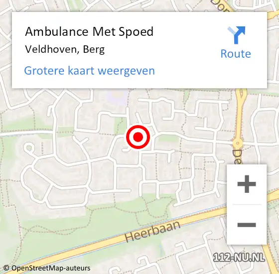 Locatie op kaart van de 112 melding: Ambulance Met Spoed Naar Veldhoven, Berg op 27 juli 2019 07:16