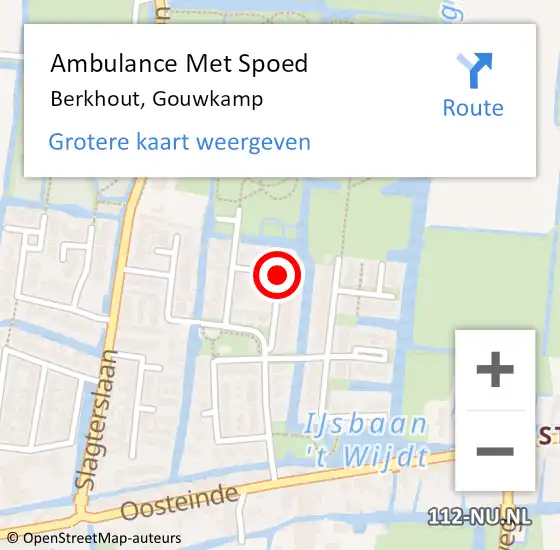 Locatie op kaart van de 112 melding: Ambulance Met Spoed Naar Berkhout, Gouwkamp op 27 juli 2019 08:15