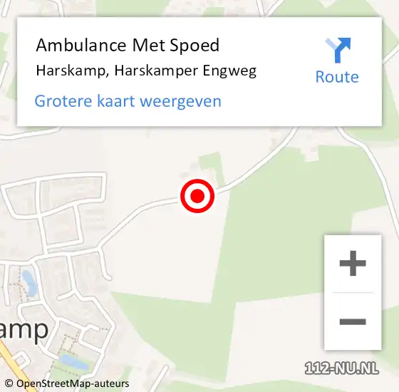 Locatie op kaart van de 112 melding: Ambulance Met Spoed Naar Harskamp, Harskamper Engweg op 27 juli 2019 08:35