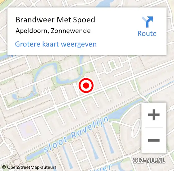 Locatie op kaart van de 112 melding: Brandweer Met Spoed Naar Apeldoorn, Zonnewende op 27 juli 2019 10:01