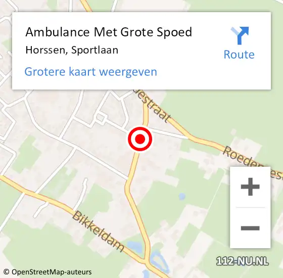 Locatie op kaart van de 112 melding: Ambulance Met Grote Spoed Naar Horssen, Sportlaan op 27 juli 2019 10:24