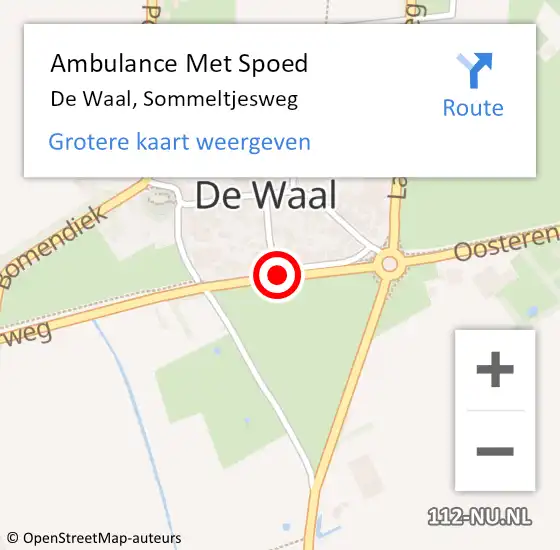 Locatie op kaart van de 112 melding: Ambulance Met Spoed Naar De Waal, Sommeltjesweg op 27 juli 2019 11:03