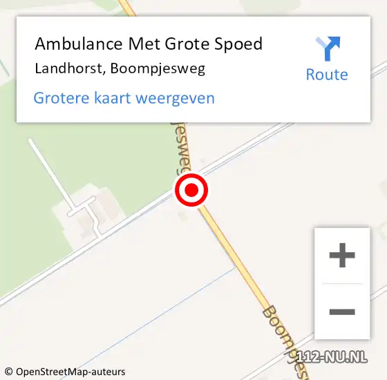 Locatie op kaart van de 112 melding: Ambulance Met Grote Spoed Naar Landhorst, Boompjesweg op 27 juli 2019 12:25