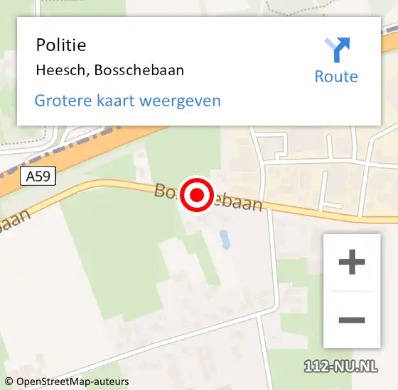 Locatie op kaart van de 112 melding: Politie Heesch, Bosschebaan op 27 juli 2019 12:34