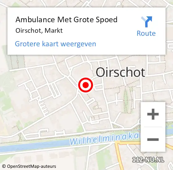 Locatie op kaart van de 112 melding: Ambulance Met Grote Spoed Naar Oirschot, Markt op 27 juli 2019 12:34