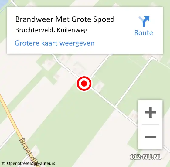 Locatie op kaart van de 112 melding: Brandweer Met Grote Spoed Naar Bruchterveld, Kuilenweg op 27 juli 2019 13:44