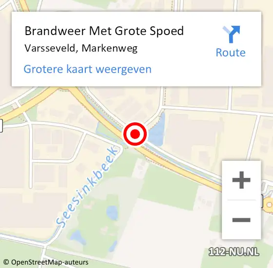 Locatie op kaart van de 112 melding: Brandweer Met Grote Spoed Naar Varsseveld, Markenweg op 27 juli 2019 15:20