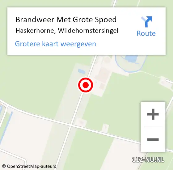 Locatie op kaart van de 112 melding: Brandweer Met Grote Spoed Naar Haskerhorne, Wildehornstersingel op 27 juli 2019 15:57