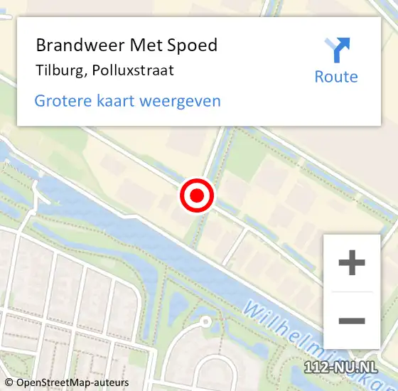 Locatie op kaart van de 112 melding: Brandweer Met Spoed Naar Tilburg, Polluxstraat op 27 juli 2019 16:07