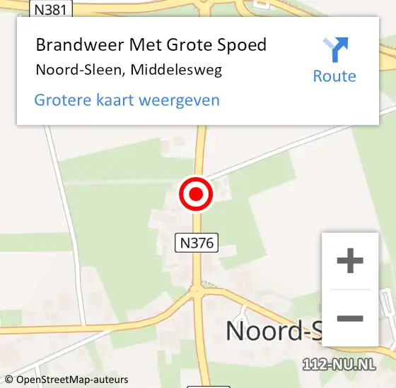 Locatie op kaart van de 112 melding: Brandweer Met Grote Spoed Naar Noord-Sleen, Middelesweg op 27 juli 2019 16:28