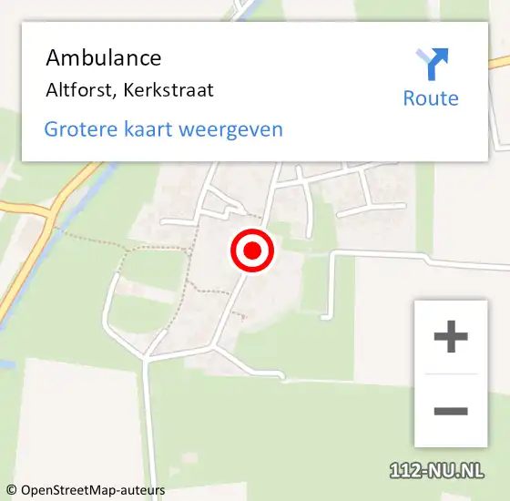 Locatie op kaart van de 112 melding: Ambulance Altforst, Kerkstraat op 27 juli 2019 17:06