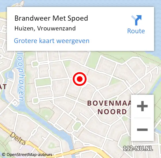 Locatie op kaart van de 112 melding: Brandweer Met Spoed Naar Huizen, Vrouwenzand op 27 juli 2019 17:44