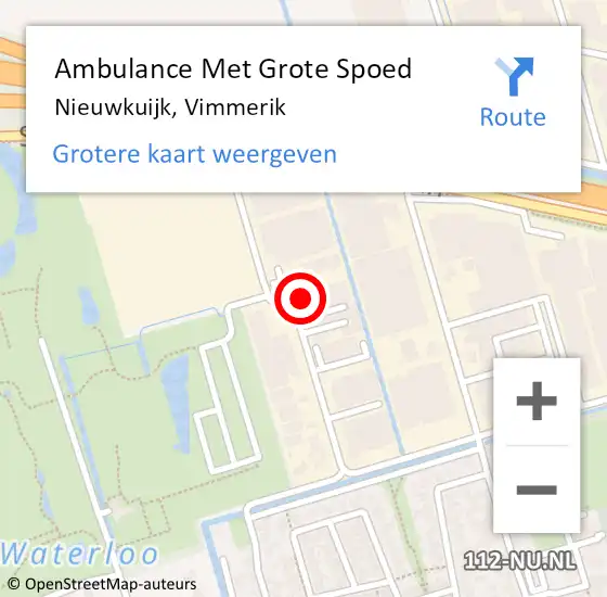 Locatie op kaart van de 112 melding: Ambulance Met Grote Spoed Naar Nieuwkuijk, Vimmerik op 8 april 2014 22:27
