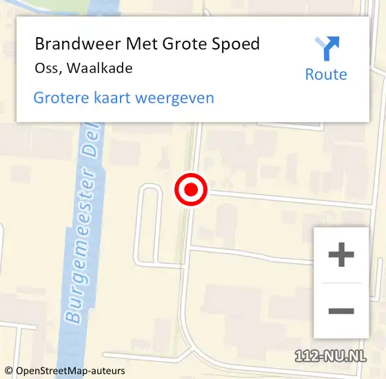 Locatie op kaart van de 112 melding: Brandweer Met Grote Spoed Naar Oss, Waalkade op 27 juli 2019 18:05