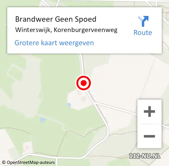 Locatie op kaart van de 112 melding: Brandweer Geen Spoed Naar Winterswijk, Korenburgerveenweg op 27 juli 2019 18:41