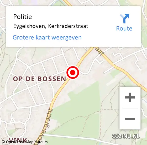 Locatie op kaart van de 112 melding: Politie Eygelshoven, Kerkraderstraat op 27 juli 2019 19:49
