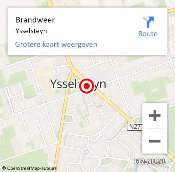 Locatie op kaart van de 112 melding: Brandweer Ysselsteyn op 27 juli 2019 22:27