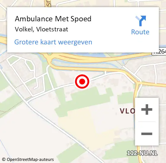 Locatie op kaart van de 112 melding: Ambulance Met Spoed Naar Volkel, Vloetstraat op 27 juli 2019 23:50