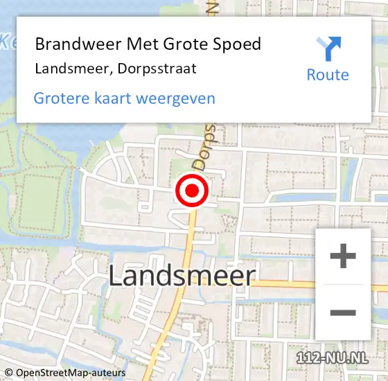 Locatie op kaart van de 112 melding: Brandweer Met Grote Spoed Naar Landsmeer, Dorpsstraat op 27 juli 2019 23:59