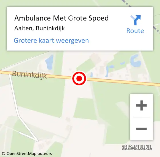 Locatie op kaart van de 112 melding: Ambulance Met Grote Spoed Naar Aalten, Buninkdijk op 28 juli 2019 00:03