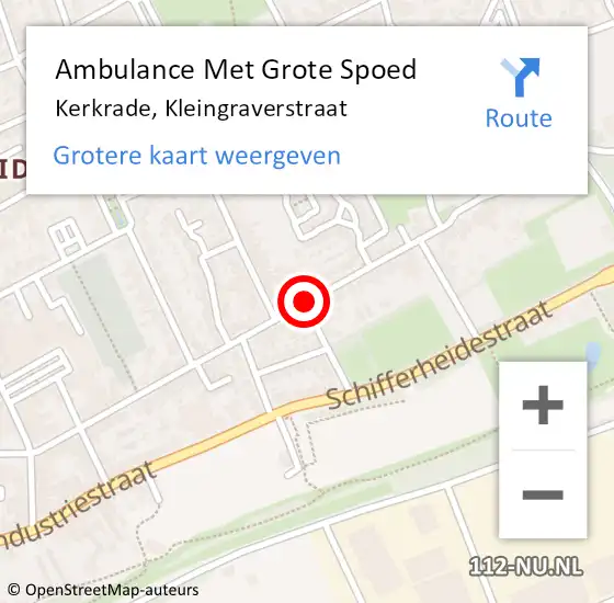 Locatie op kaart van de 112 melding: Ambulance Met Grote Spoed Naar Kerkrade, Kleingraverstraat op 28 juli 2019 00:48