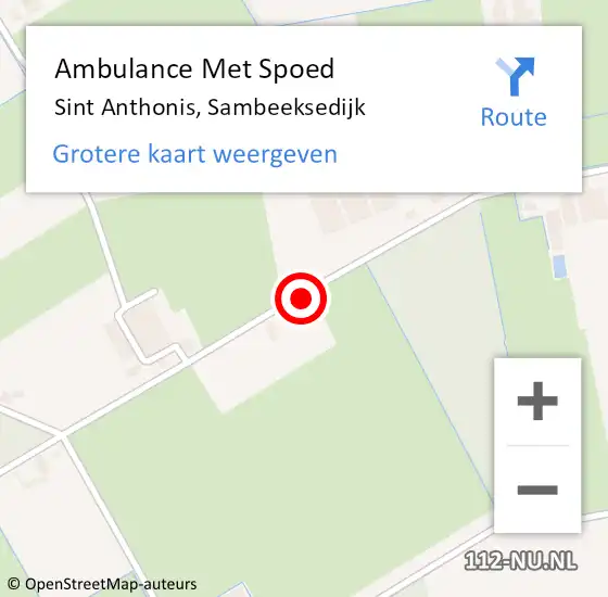 Locatie op kaart van de 112 melding: Ambulance Met Spoed Naar Sint Anthonis, Sambeeksedijk op 28 juli 2019 01:01