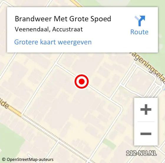 Locatie op kaart van de 112 melding: Brandweer Met Grote Spoed Naar Veenendaal, Accustraat op 28 juli 2019 04:48