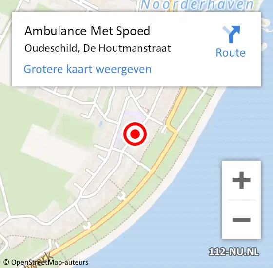 Locatie op kaart van de 112 melding: Ambulance Met Spoed Naar Oudeschild, De Houtmanstraat op 28 juli 2019 08:20