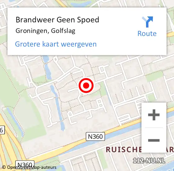 Locatie op kaart van de 112 melding: Brandweer Geen Spoed Naar Groningen, Golfslag op 28 juli 2019 09:01