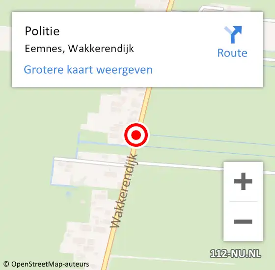 Locatie op kaart van de 112 melding: Politie Eemnes, Wakkerendijk op 28 juli 2019 10:56