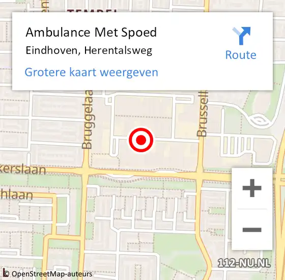 Locatie op kaart van de 112 melding: Ambulance Met Spoed Naar Eindhoven, Herentalsweg op 28 juli 2019 11:09