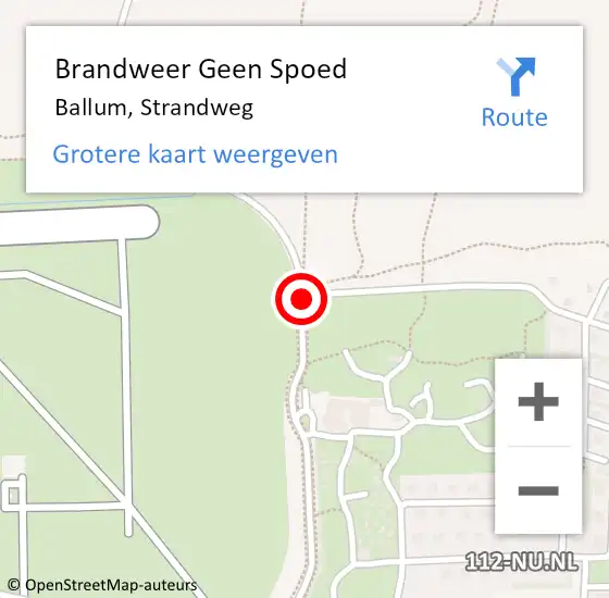 Locatie op kaart van de 112 melding: Brandweer Geen Spoed Naar Ballum, Strandweg op 28 juli 2019 12:05