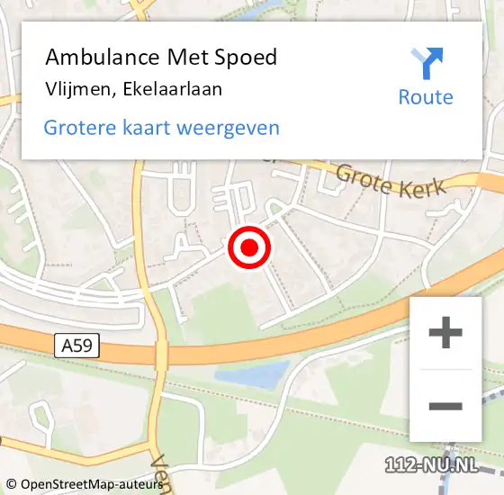 Locatie op kaart van de 112 melding: Ambulance Met Spoed Naar Vlijmen, Ekelaarlaan op 28 juli 2019 12:30