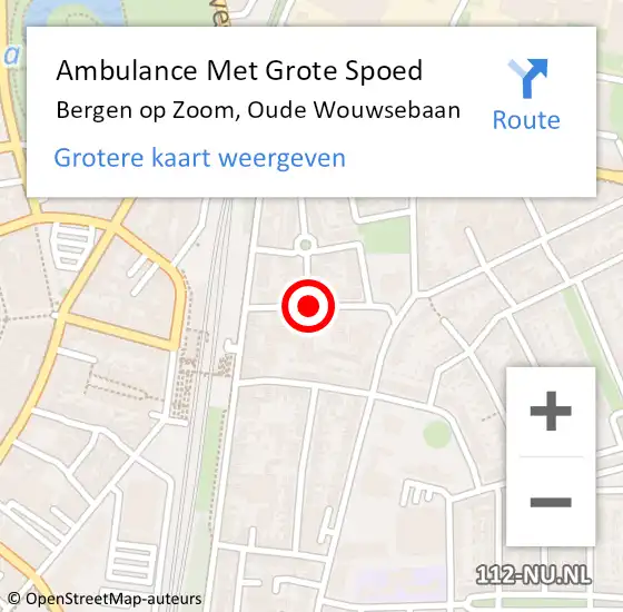Locatie op kaart van de 112 melding: Ambulance Met Grote Spoed Naar Bergen op Zoom, Oude Wouwsebaan op 28 juli 2019 13:40