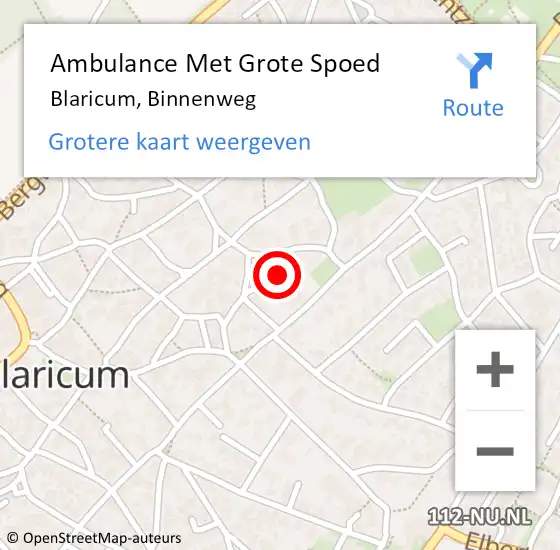 Locatie op kaart van de 112 melding: Ambulance Met Grote Spoed Naar Blaricum, Binnenweg op 9 april 2014 02:21