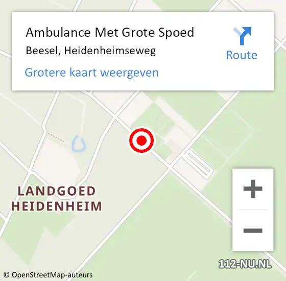 Locatie op kaart van de 112 melding: Ambulance Met Grote Spoed Naar Beesel, Heidenheimseweg op 28 juli 2019 14:28