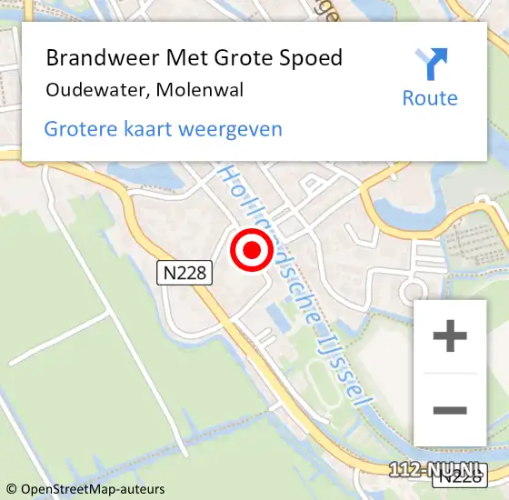 Locatie op kaart van de 112 melding: Brandweer Met Grote Spoed Naar Oudewater, Molenwal op 28 juli 2019 15:21