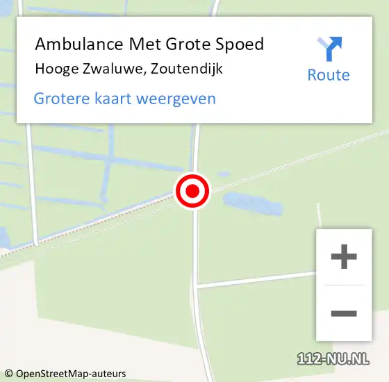 Locatie op kaart van de 112 melding: Ambulance Met Grote Spoed Naar Hooge Zwaluwe, Zoutendijk op 28 juli 2019 16:58