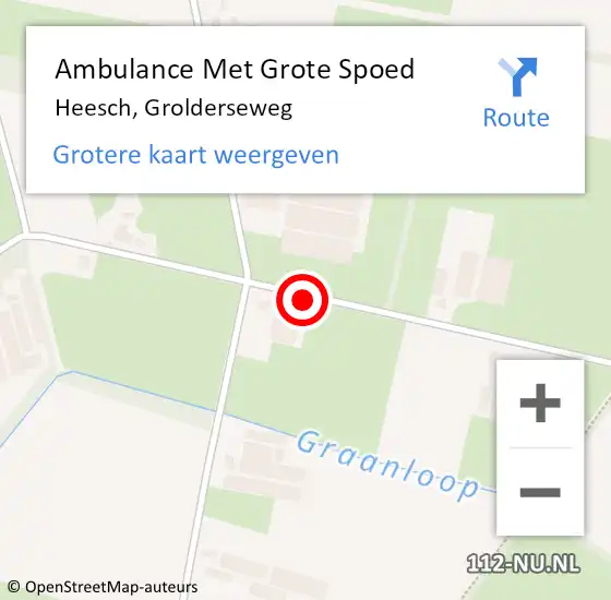 Locatie op kaart van de 112 melding: Ambulance Met Grote Spoed Naar Heesch, Grolderseweg op 28 juli 2019 17:21