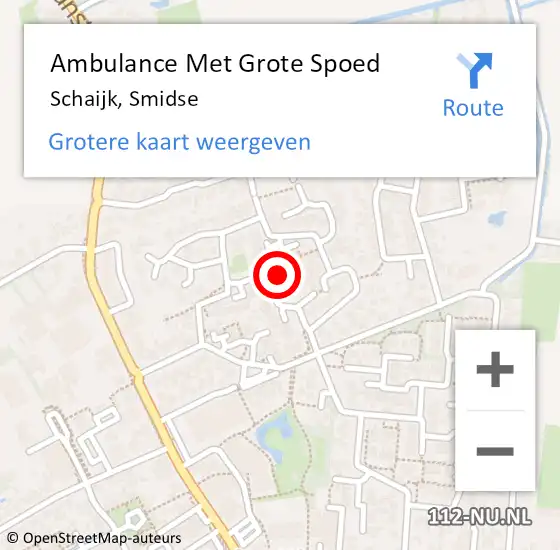 Locatie op kaart van de 112 melding: Ambulance Met Grote Spoed Naar Schaijk, Smidse op 28 juli 2019 17:24